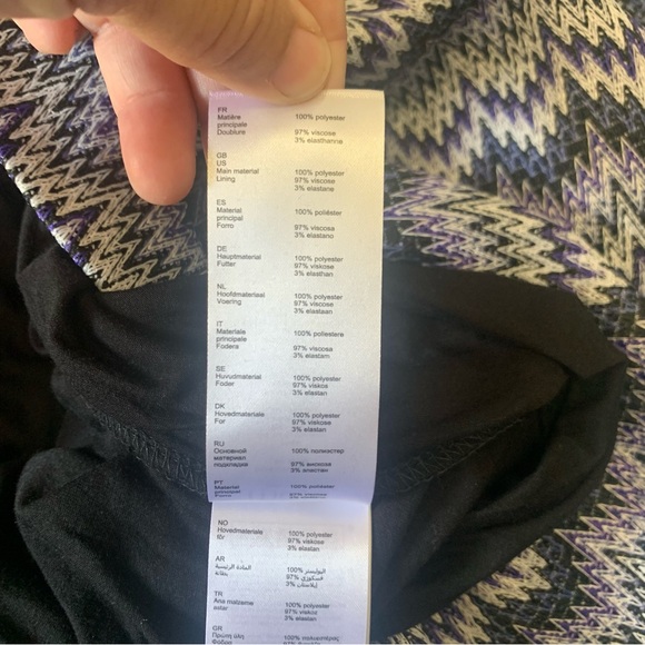 Maje Women’s Purple Crochet Knit Chevron Print A Line Full Skirt Size 2, M - Picture 12 of 14